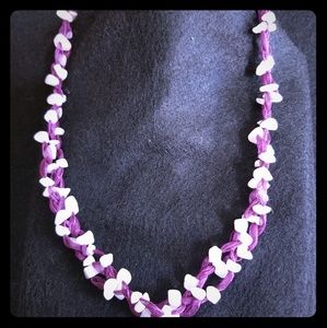 Handmade Stone and Ribbon Necklace